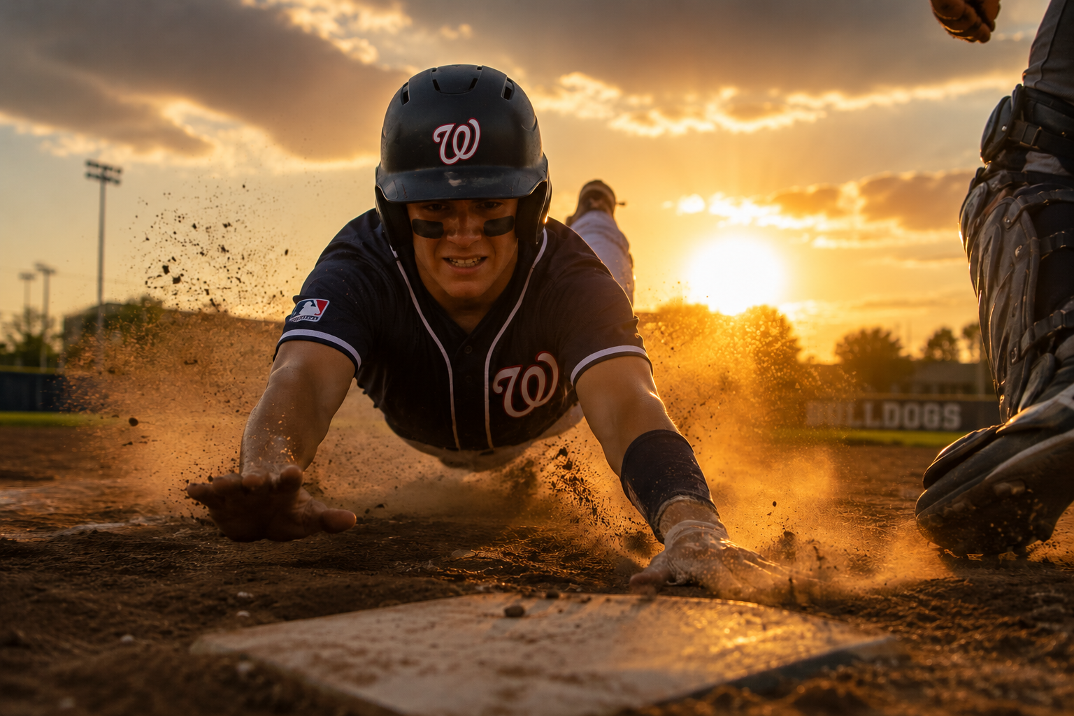 Whiteford 16U player sliding into home plate